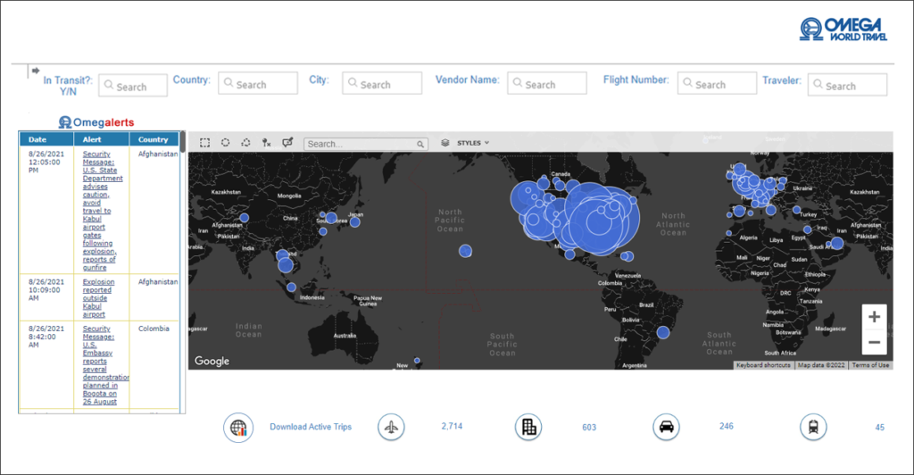 Omegalytics Travel data Dashboard